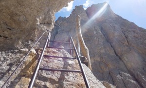 Klettersteig Rotwand - beim Abstieg kurze Leiter