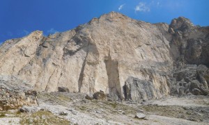 Klettersteig Rotwand - beim Abstieg Rückblick zur Rotwand