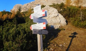Bergtour Monte Pelmo - Abzweigung bei der Venezia Hütte