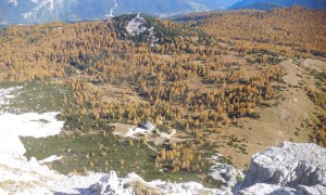 Bergtour Monte Pelmo - Tiefblick Rifugio Venezia
