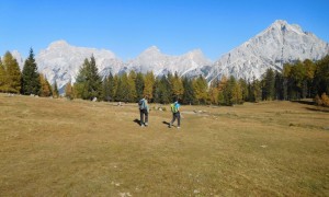 Bergtour Monte Pelmo - beim Abstieg mit Blick Punta Sorapiss und Antelao