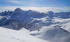 Skitour Großer Rosskopf - Blick zu Cristallo, Hohe Gaisl und Tofanen