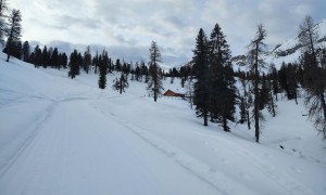 Skitour Pinscharte - bei der Stolla Alm