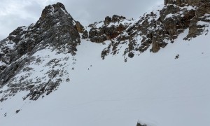 Skitour Pinscharte - Abfahrt, Blick zum Punta Pin