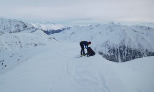 Skitour Hinterbergkofel - Blick zum Glockner, rechts Rote und Weiße Spitze