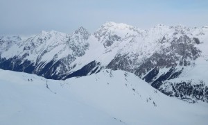 Skitour Hinterbergkofel - Blick zur Schwarzen Scharte zwischen Wild- und Hochgall