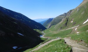 Bergtour Wurmaulspitze - bei der Brixner Hütte, Blick talauswärts