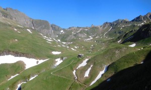 Bergtour Wurmaulspitze - Rückblick zur Brixner Hütte