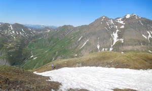 Bergtour Wurmaulspitze - Aufstieg, mit Blick zur Wilden Kreuzspitze