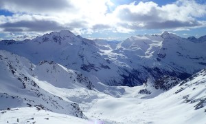 Skitour Dreieckspitze - Blick zum Hochgall, Magerstein, Schneebiger Nock