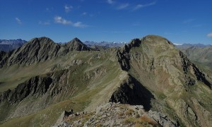 Bergtour Kreuzspitze - von der Auholde Blick zu Heimwald, Riepenspitze und Rotlahner