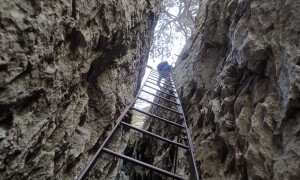 Klettersteig Hanselsteig - Leiter im Hanselkamin