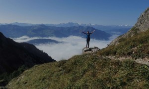 Bergtour Schönfeldspitze - Aufstieg Buchauerscharte, Blick zum Wiesbachhorn und Venediger