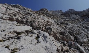 Bergtour Schönfeldspitze - Abstieg, Blick zurück in die Westflanke