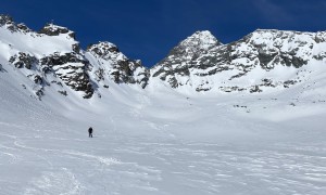 Skihochtour Burgwartscharte - Abfahrt Leitertal, Hintergrund Glockner