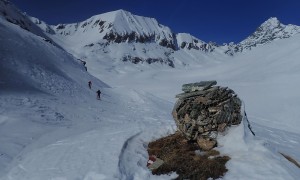 Skihochtour Burgwartscharte - Aufstieg Glorer Hütte