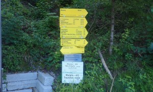 Bergtour Traunstein - Wegweiser beim Start