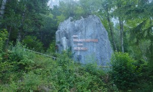 Bergtour Traunstein - Aufstieg, Denkmal