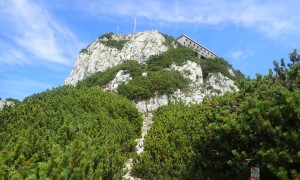 Bergtour Traunstein - Abstieg Naturfreundesteig, Rückblick