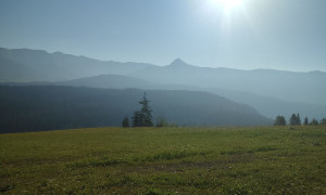 Klettersteig Arzalpenturm - Zustieg, Blick zum Knieberg Klettersteig Arzalpenturm - Zustieg, Blick zum Knieberg