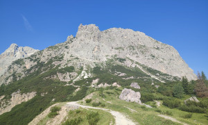Klettersteig Arzalpenturm - Blick zum Klettersteig Klettersteig Arzalpenturm - Blick zum Klettersteig
