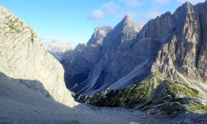 Hochtour Antelao - Zustieg Felsenkessel, Rückblick