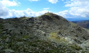 Bergtour Mulleter Seichenkopf - beim Abstieg Blick zum Schwarzkofel