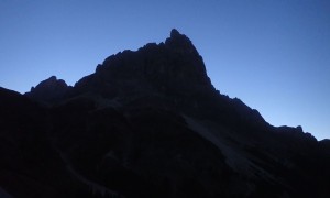 Klettersteig Pala & Vezzana - Start bei Morgendämmerung, Blick zum Cimon della Pala