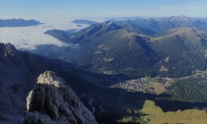 Klettersteig Pala & Vezzana - Blick nach San Martino di Castrozza
