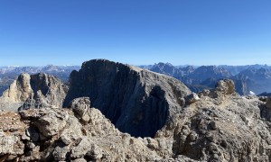 Klettersteig Pala & Vezzana - Gipfelsieg, Blick zum Cima della Vezzana