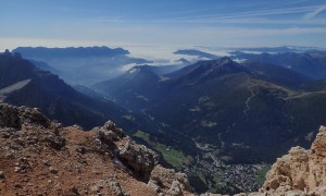 Klettersteig Pala & Vezzana - Gipfelsieg Cimon della Pala, Blick nach San Martino