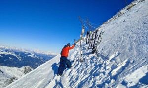 Skihochtour Kitzsteinhorn - Aufstieg, beim Skidepot
