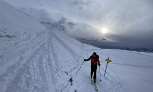 Skitour Goisele - Aufstieg, Rückblick Schoberköpfl