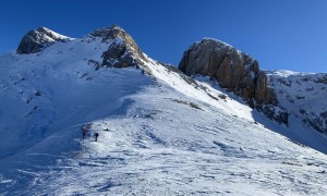 Skitour Kleine Gaisl - Abfahrt, Fosses Riedl mit Blick zum Roten Turm
