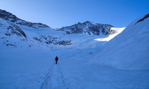 Skitour Barmerspitze - Aufstieg Richtung Lenksteinferner
