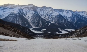 Skihochtour Hochgall - Aufstieg über die Riepe, Blick zum Antholzer See