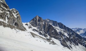 Skihochtour Hochgall - Abfahrt, Blick zur Riepenscharte mit Kleinen Ohrenspitze