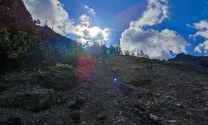 Bergtour Gamsalplspitze - Aufstieg, Beginn Schuttrinne