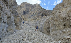 Bergtour Gamsalplspitze - Aufstieg Schuttrinne, teilweise seilversichert