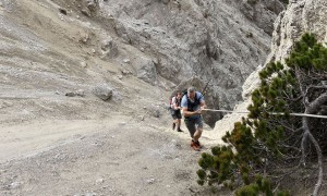 Bergtour Gamsalplspitze - Aufstieg, Ausstieg Schuttrinne seilversichert