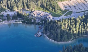 Bergtour Herrstein - beim Großen Apostel, Tiefblick zum Pragser Wildsee