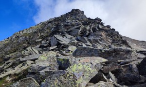 Bergtour Rauchkofel - Aufstieg, steiniger Weg über den Südgrat
