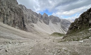Bergtour Kreuzkofel - Aufstieg, Rückblick Kühbodental