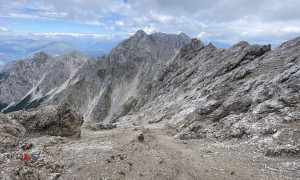 Bergtour Kreuzkofel - Abstieg, Blick zur Kühbodenspitze und Spitzkofel