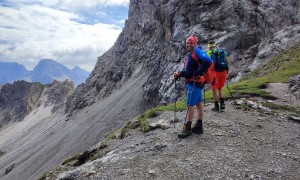 Bergtour Kreuzkofel - beim Kühbodentörl in Richtung Hallebachtörl