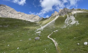 Bergtour Kreuzkofel - Abstieg zur Kerschbaumeralm, Rückblick