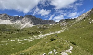 Bergtour Kreuzkofel - Abstieg zur Kerschbaumeralm, Rückblick