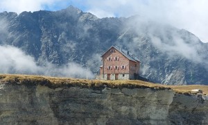 Bergtour Finsterkarspitze - Aufstieg, Rückblick Hütte