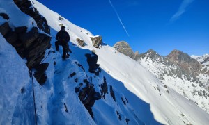 Bergtour Sailkopf - seilversicherte Querung beim Abstieg