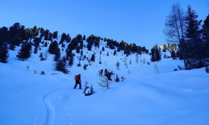 Skitour Hochrast - Aufstieg Richtung Zirmrastl